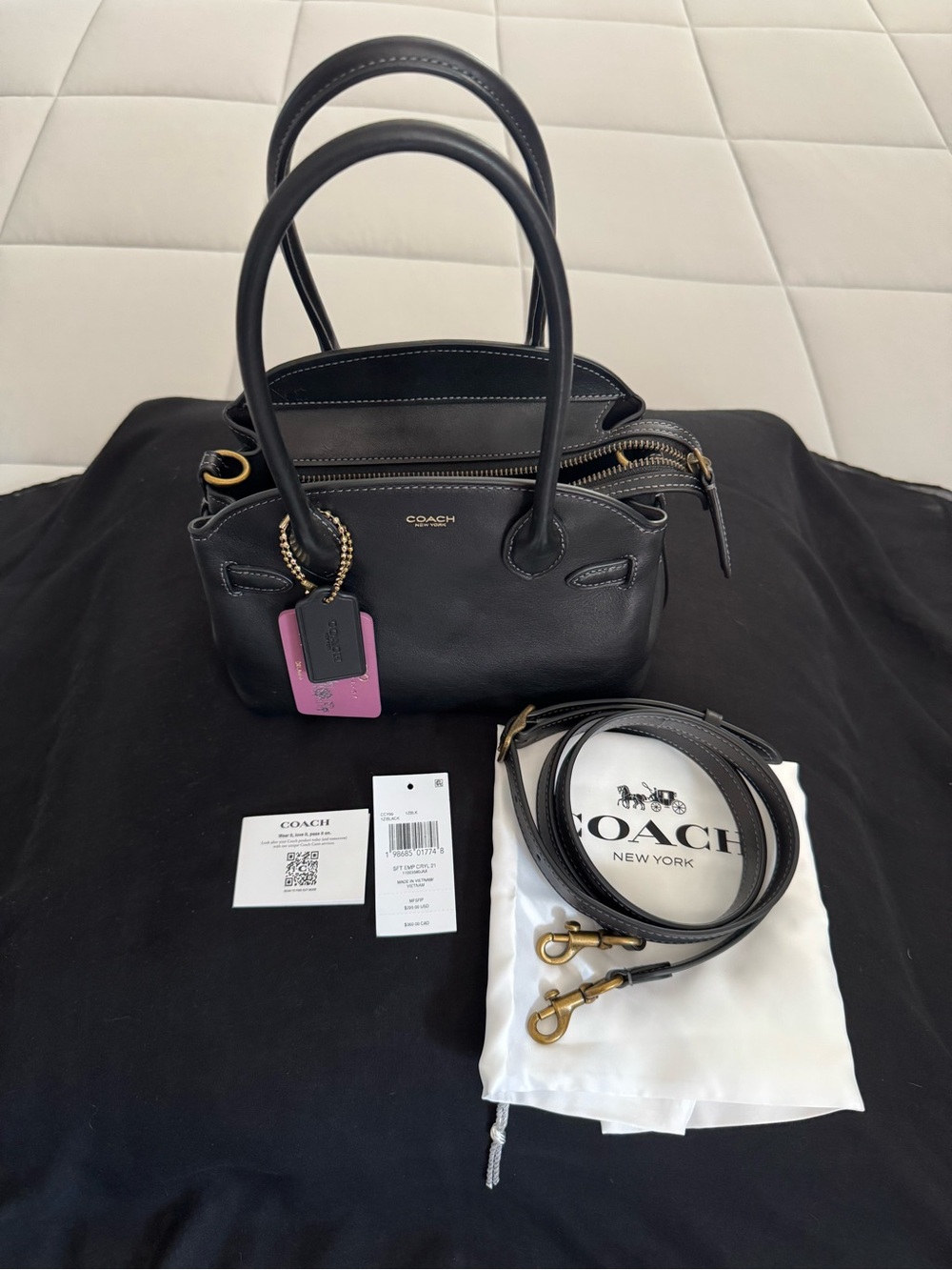 Coach Soft Empire Carryall 21 in Black Leather